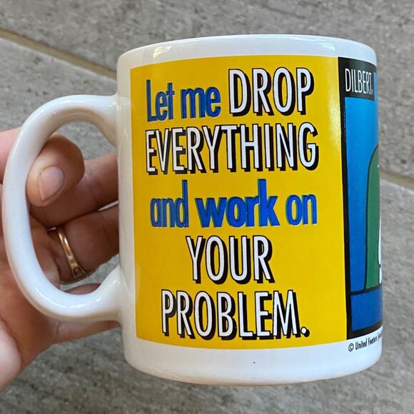 Dilbert "Let Me Drop Everything..." Coffee Mug PERFECT CONDITION - Picture 4 of 6